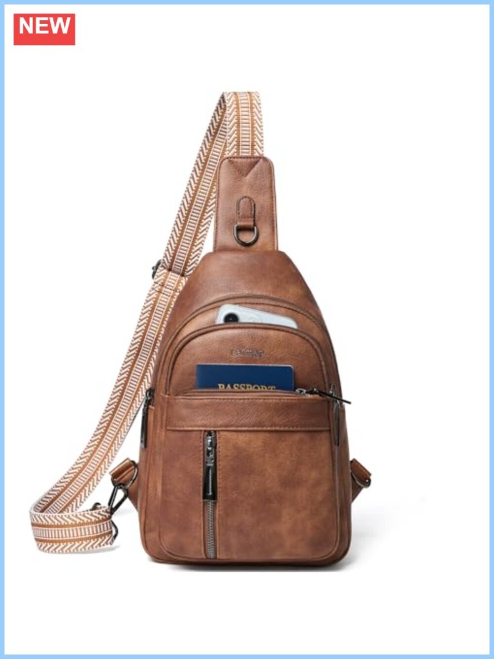7L Sling Bag Crossbody Fanny Pack Backpack PU Leather Travel